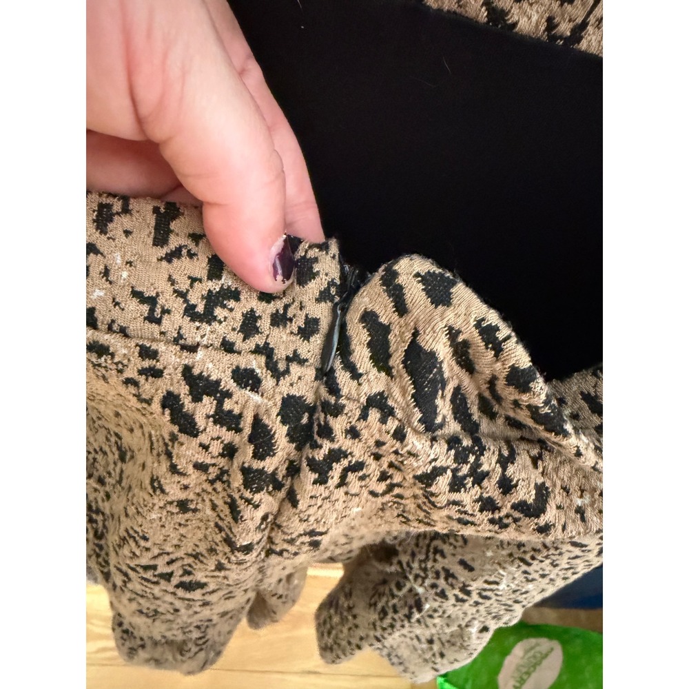 Anthropologie Maeve Leopard Print Open Back Ruffle Mini Dress - Picture 5 of 6